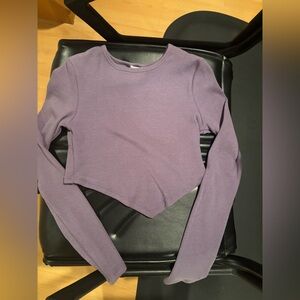 Garage Lavender Ribbed Long-Sleeve Cropped Top